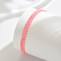 Bracelet artisanal unisexe tendance en perles, ajustable, délicat, plaqué or, avec perles de rocaille Miyuki colorées, géométrique, pour le quotidien