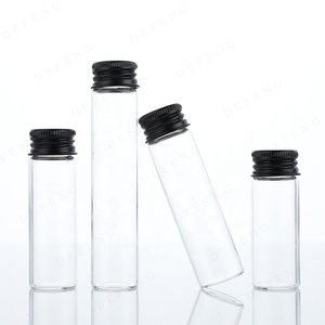Venta al por mayor logotipo personalizado transparente vacío diámetro 22mm 5ml 10ml 20ml 30ml botella de tubo de vidrio con tapa de aluminio de tornillo negro - Product Image 4