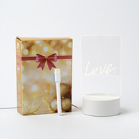 Tableau d'écriture de messages effaçable tableau de notes led mémo vierge avec calendrier USB acrylique veilleuse LED pour enfants