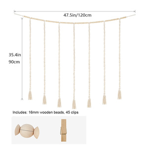 Panneau d'affichage photo personnalisé en corde de coton, macramé, pour mariage, anniversaire et fête, avec LED. - Product Image 2