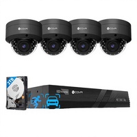 Système de caméra de sécurité CCTV 4COVR à 8 canaux, caméra IP tourelle PoE 5MP avec IA, CMOS, anti-vandalisme, détection humaine, vision nocturne, pour maison et commerce