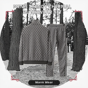 Ensemble de vêtements décontractés tendance pour homme, deux pièces, veste en tricot à col en V à manches longues, polyester/coton, cardigan thermique, hiver - Product Image 2