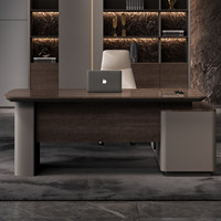 Bureau de direction moderne en bois de niveau E0 et chaise assortie – Design modulaire haut de gamme pour bureau individuel
