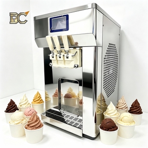 Machine à glace molle de comptoir 40L/H à 3 saveurs avec pompe à air, machine à yogourt glacé GSE, machine à glace commerciale de comptoir - Product Image 1