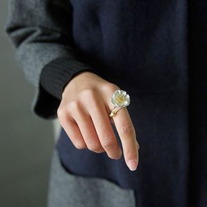 Lotus Fun Real 925 Anillo ajustable de plata esterlina Diseñador hecho a mano Joyería fina Anillos de flores de amapolas florecientes para mujeres Bijoux - Product Image 5