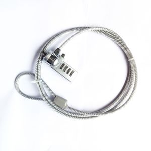 Laptop Cable Lock 4x1200mm Combination <b>Padlock</b> Steel Wire Zinc Alloy Head Anti Theft For Computer iPad - Product Image 1