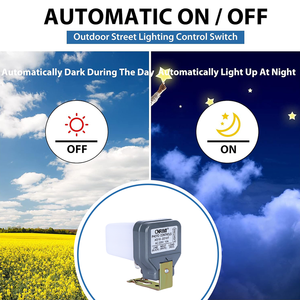 Capteur de lumière photoélectrique thermique automatique CNRIYA avec indice de protection IP54/IP44 et porté<span class=keywords><strong>e</strong></span> de détection de 50 m pour une utilisation jour/nuit - Product Image 4