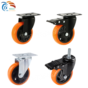 75mm 100mm 125mm Elektro phorese Schwarz PVC/PU-Nachlauf 4er-Set Rollen - Product Image 1