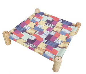 Hamac de chat en bois Portable lit de refroidissement surélevé caractéristique détachable lit pour animaux de compagnie intérieur/extérieur pour chats petits chiens fonction de jeu - Product Image 1