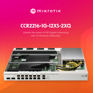 Router Inalámbrico Mikrotik CCR2216-1G-12XS-2XQ de 16 Núcleos, 128 MB NAND, 4 Puertos de Switch de 25 Gbps, RouterOS de 600 Mbps, WPS - Product Image 2