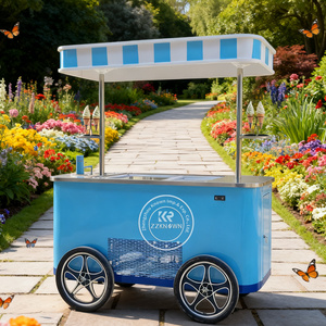 <span class=keywords><strong>Vans</strong></span> Hot Dog mobili Gelato Food Truck Push Cart Street Food Cart vetrina vetrina vetrina per gelateria - Product Image 4