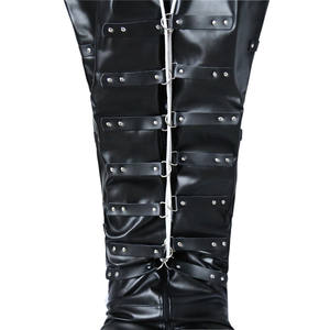 ถุงนอนเกม BDSM สำหรับผู้ใหญ่กระสอบนางเงือกหนัง PU สีดำเต็มตัวพร้อมฝากระโปรงถอดออกได้อุปกรณ์ทาส - Product Image 5