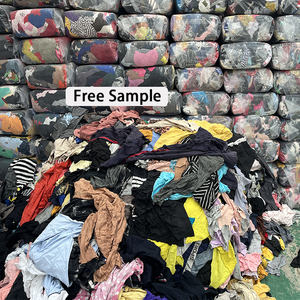 All'ingrosso 100% cotone t-shirt stracci di colore scuro rifiuti tessili riciclati panno per la pulizia industriale - Product Image 1