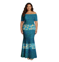 Robe de soirée élégante de style polynésien pour femmes, robe d'été décontractée à queue de poisson, robe d'île, robe samoane Puletasi, robe moulante, robe sirène grande taille