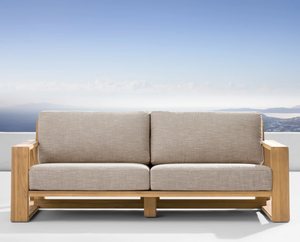 Muebles de jardín de Madera hechos a mano para un lugar <span class=keywords><strong>pequeño</strong></span> Sofá doble de teca de madera maciza - Product Image 4
