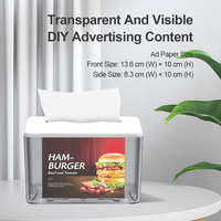 Distributeur de serviettes de table en ABS transparent avec logo personnalisé et design à ressort pour restaurants et hôtels