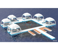 Plate-forme de loisirs personnalisée île aquatique flottante gonflable avec tente