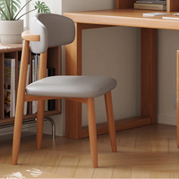 Chaise de salle à manger en bois massif Simple Modern Nordic Home Style Soft Bag Durable pour Restaurant Leisure Bedroom Computer Desk Use