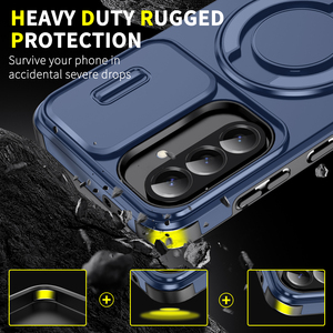 Funda para <span class=keywords><strong>Samsung</strong></span> A57, A37, A17, A07, A56, A36, A55 con Cubierta Deslizante para Cámara, Anillo de Soporte, Resistente a Impactos - Product Image 2