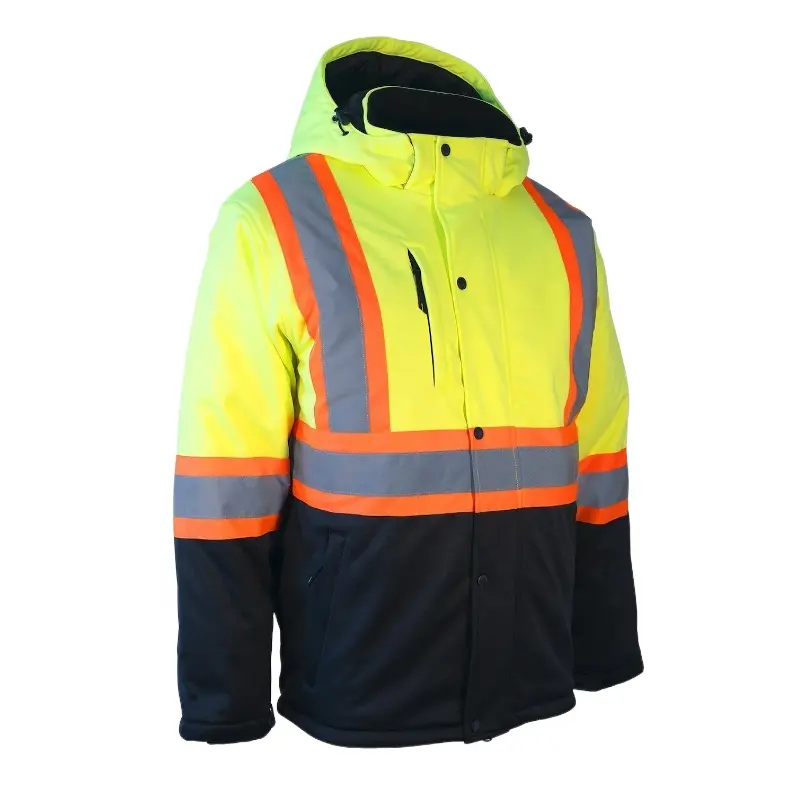 Hi Vis impermeabile Softshell riflettente 100% poliestere fluorescente abbigliamento da lavoro inverno Outdoor giacca Unisex