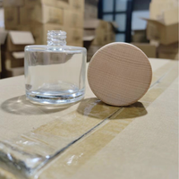 Flacon d'arôme rond vide de haute qualité 50 ml avec couvercle en bois, flacon de parfum pour voiture, désodorisant pour voiture, flacon de parfum pour voiture vide