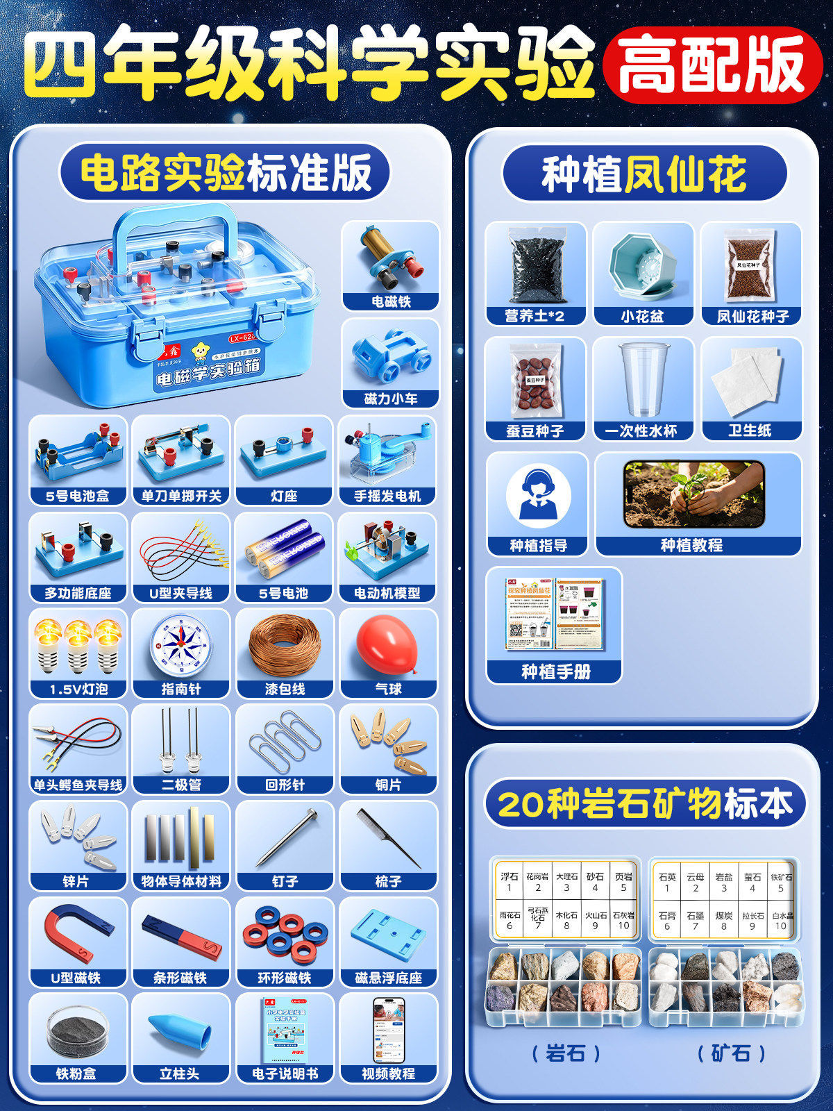 ตำราเรียนวัสดุรุ่นที่ 2 ที่ได้รับการอัปเกรดใหม่ พร้อมตัวอย่างแร่หิน 20 ชนิด