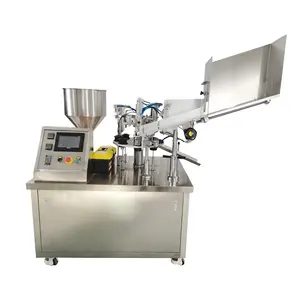 Automatic hand cream lotion liquid cosmetic plastic soft paste tube packing filling sealing machine with touch screen control