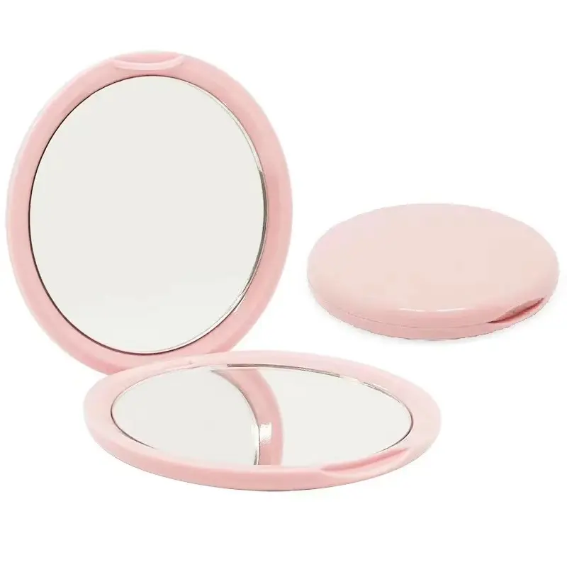 Multi couleurs noir 7cm rond cosmétique double face miroir de poche pliable miroir de maquillage pour filles cadeau