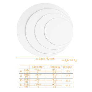 Customized 6/8/10/12 Inch Cardboard <strong>Circles</strong> Round Mdf White Cake Base Board <strong>Tray</strong> - Product Image 4