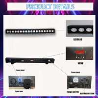 Barre de lumière LED matricielle RGBW 4-en-1 en aluminium, 18 pièces, à commande DMX512/activation sonore, effet mural auto/slave, pour discothèque et fête, directement de l'usine