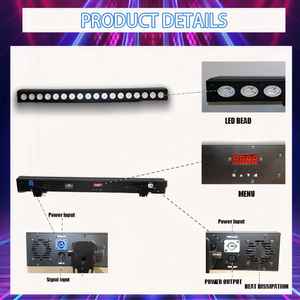 Projecteur <span class=keywords><strong>LED</strong></span> matriciel RVBW 18 pièces à effet mural arc-en-ciel coloré, contrôle DMX512, en aluminium, idéal pour discothèques et soirées, directement de l'usine - Product Image 3