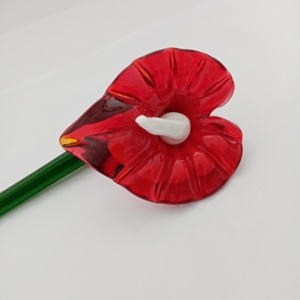 Flor de rosa de cristal hecha a mano, decoración, flor de <span class=keywords><strong>murano</strong></span> marrón, larga, venta al por mayor - Product Image 5