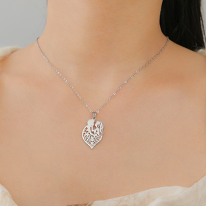 Collana con ciondolo In oro placcato autunno In amore In acciaio inossidabile collana con ciondolo gioielli regalo per donna uomo - Product Image 2