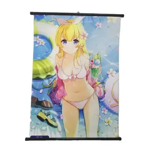 Custom Printing Anime Fabric Poster legend of zelda wall scroll customizable wall scrolls With Plastic