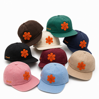 Casquette de baseball à visière plate avec patch floral brodé personnalisé, OEM ODM, marque privée, streetwear, accessoires de mode pour marques de créateurs