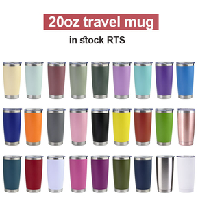 Gobelets isothermes à double paroi en acier inoxydable avec logo personnalisé, 20 oz, revêtement poudré, pour café, voiture, voyage - Product Image 2