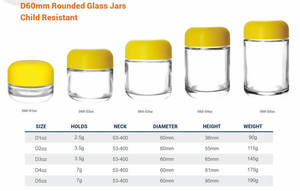 14g /10oz /300ml Big Volume Childproof Design High Quality Clear Glass <b>Jar</b> with Black CR Lid for Gummy Bear and Dry Flower - Product Image 4