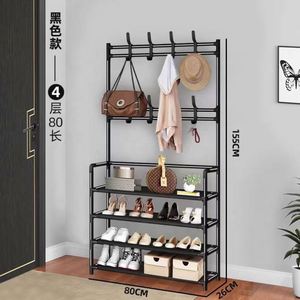 Porte-vêtements multifonctionnel et minimaliste intégré au sol à 4/5 niveaux pour rangement de porte - Vente en gros - Product Image 3