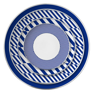 Wholesale Blue Design Dessert Dishes Ceramic Dinner Plates Charger <b>Dinnerware</b> Sets for Events Rental Party Wedding - Product Image 3