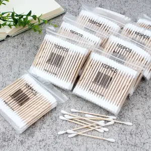 Eco-friendly Disposable Bamboo Cotton Buds Makeup Remove Ear Cotton Buds Wab Biodegradable Bamboo Q Tips Original Cotton Swabs