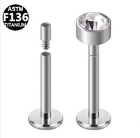 Getta ASTM F136 Titanium 14G/16G Extension Rod 2mm for Internal Thread Piercing Body Jewelry Accessories-14K Gold Wedding Gift