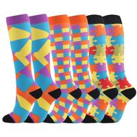 Chaussettes de compression pour infirmières, hommes/femmes, lot de chaussettes de sport unisexes, prévention des varices, chaussettes de football pour infirmières, violet