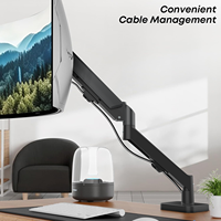 Support d'écran double bras en acier Ergofirst avec support d'écran jusqu'à 32 pouces et fixation sur bureau