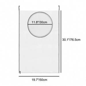 Best Choice Hanging Laundry Hamper <b>Bag</b> with Free Adjustable Stainless Steel Door <b>Suction</b> Cup Hooks - Product Image 5