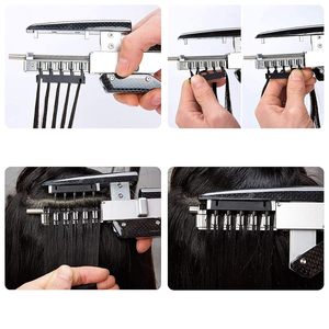Machine à extensions <span class=keywords><strong>de</strong></span> cheveux en plastique 6D avec pinces et <span class=keywords><strong>boucle</strong></span> en C pour kit d'extensions <span class=keywords><strong>de</strong></span> cheveux sans trace <span class=keywords><strong>de</strong></span> 2e génération (40 pièces) - Product Image 6