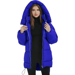 Womens Hooded Quilted <b>Puffer</b> <b>Jacket</b> Mid Length Padded Warm Winter Coat Windproof Outerwear - Product Image 2