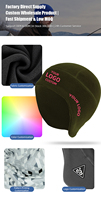 Chapeau à rabats pour les oreilles avec logo personnalisé, unisexe, thermique, coupe-vent, absorbant l'humidité, doux, extensible, bonnet d'hiver pour l'extérieur