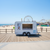 Nouveauté 2024 : Camion de restauration en fibre de verre pour poulet frit et pizza, avec unité mobile extérieure personnalisée intégrée