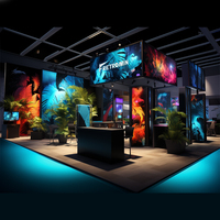 Mur d'affichage en tissu tendu LED pour salon professionnel, installation facile, très vendu, toile de fond d'exposition rétroéclairée, stand d'exposition