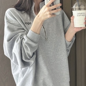 Hoodie Set 2 Potong Fashionable, Tebal, Nyaman, Bergaya, Bahan Katun, Unisex, Resleting Setengah untuk Wanita dan Pria - Product Image 1